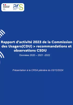 Couverture rapport d’activité 2023 de la CDU